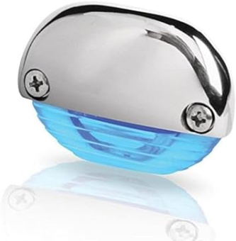 Hella Marine 2JA 998 560-171 - LED Step Lamp Easy Fit 12/24v Blue - Polished 316 S/S Cap