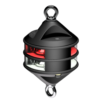 Lopolight 300-112+14G2-H1C-B-P - Navigation Light 3NM 360° White/Red, Hoist, Black Anodized