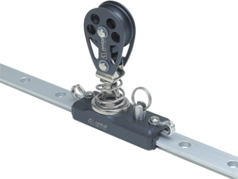 Antal 621.452 - Aluminum Genua Car 26x4, With Mount-On Block Ø45mm, With Stainless Steel Stand-Up Spring