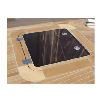 Solimar Flush Hatch PMMA Teak Gas Spring - 660x660 mm