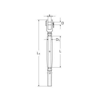 Belship 682105 - Closed Body Turnbuckle, Fork/Terminal M5/2.5mm