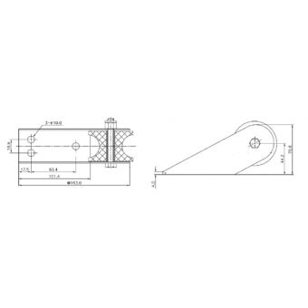 Stainless Steel Bow Roller 163 mm