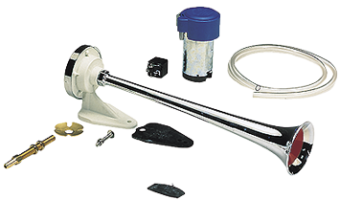 Allpa Chromed Plastic Boat Horn With Compressor, Single Tone, L=390mm, 12v (108db(A)-326hz)