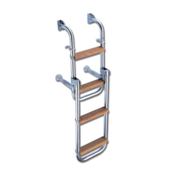 Trem Stainless Steel 4-step Ladder - Wood