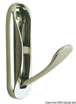 Osculati 38.104.02 - Foldaway Coat Hook Polished Brass 75x25 mm