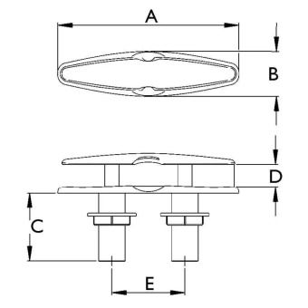 Accon Pull-Up Flush Cleat 228X70mm 120mm Depth