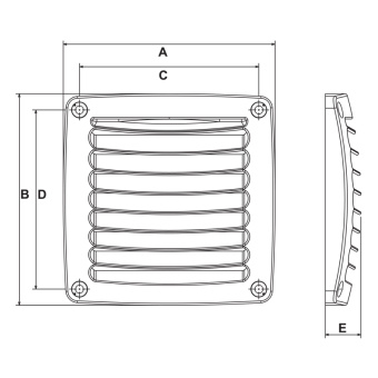 Nuova Rade 50152 - Ventilation Shaft Grilles Cover, 118x118mm, White