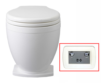 Jabsco 58500-1012 - Lite Flush Electric Toilet 12V, Dual Button Panel