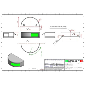 Lopolight 101-001-B - Starboard Navigation Light 112.5° Green 1 NM Black Aluminum