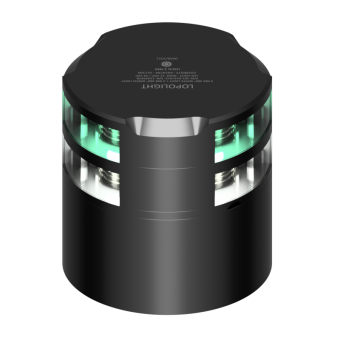 Lopolight 201-012+015-B-CD - Navigation Light 2NM 360° White + Green, Black W/Conn & Alu-Base CD