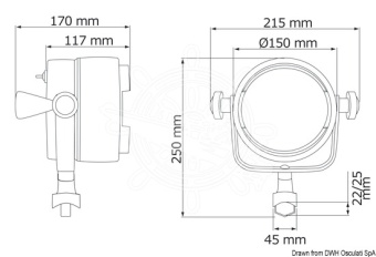 Osculati 13.239.00 - Night Eye light made of chomed brass 12 V