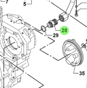 Bukh 000E8217 - 3/4 BSP Hexagon Nipple for DV48 Air Inlet and Turbocharger