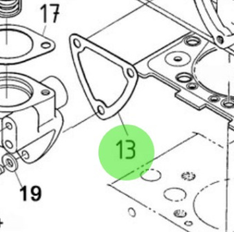 Nanni Diesel 970313376 - Water Flange Gasket for N2 and N3 Engines