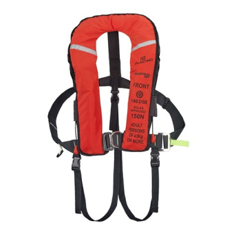 Plastimo 64290 - Inflatable Lifejacket Solas Austral 180 With Harness, Auto, Red, >43kg