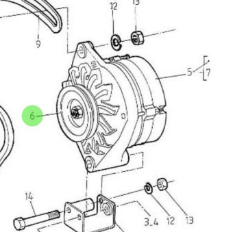 Nanni Diesel 970307194 - Alternator Pulley for HE Series Engines