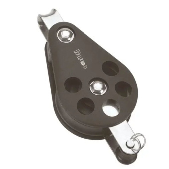 Barton N15121 – Single Reverse Shackle Block with Becket Size 5 54mm, Ball Bearing, Ø54mm Sheave, Max Rope 12mm
