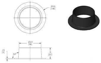 MSI HR4 4" Round ABS Plastic Duct Hose Ring