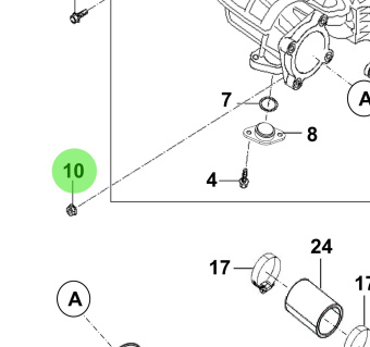 Bukh 13396-08007B - Flange Nut for R210J Intake Manifolds