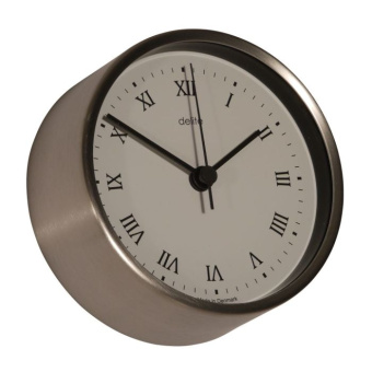 Delite 607100 - Clock Clausen Stainless Steel 100 mm Roman Numerals
