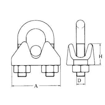 AISI 316 DIN 741 Wire Rope Clip Ø 10 mm