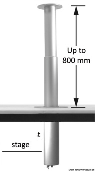 Osculati 48.745.12 - Foldable 2-Stage Table Pedestal 12V 90° Swivelling