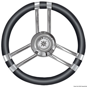 Osculati 45.137.01 - C-Soft Polyurethane Steering Wheel Black/Stainless Steel 350 mm