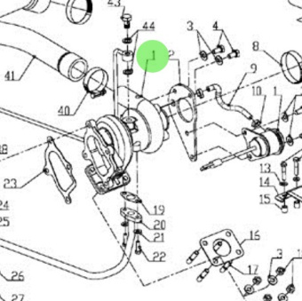 Nanni Diesel 970313112 - Turbocharger for Turbo and Exhaust Mixer Assembly