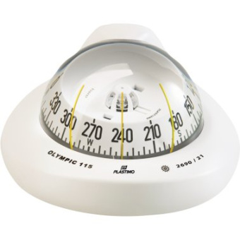 Plastimo 61205 - White Compass Olympic 115, Flush mounted, White Conical Card, Zone ABC (Worldwide)