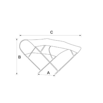 Tessilmare Light Alloy 3 Arches Bimini 150 cm