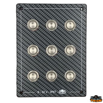 Trem L0680209 - Vertical Electrical Panel With Prewired Circuit Breaker 3 Buttons 6 Switches