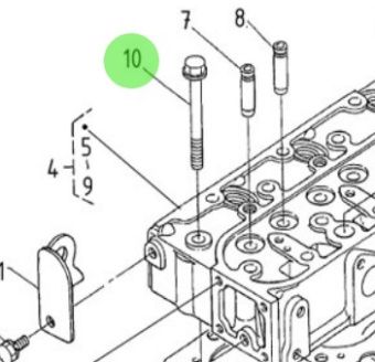 Nanni Diesel 970302723 - Cylinder Head Bolt for HE and N Series Engines