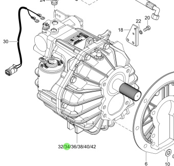Steyr 2179009-5 - ZF 25 A Gearbox Assembly Ratio 2.71 Painted for MO114K33, MO94K33, MO84K32