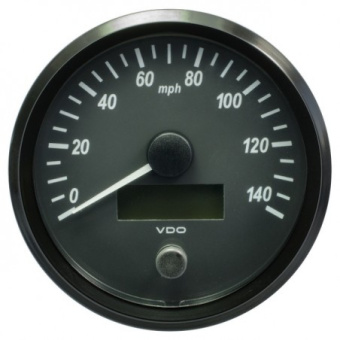 VDO A2C3832850010 - SingleViu Speedometer 140 Mph Black 100mm