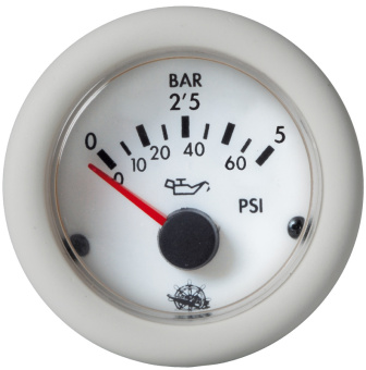 Osculati 27.530.01 - Guardian oil pressure gauge 0-5 bar white 24 V