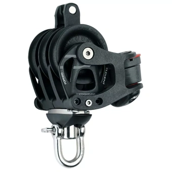 Harken 6275 - 60mm Aluminum Element Triple Block Swivel, Becket, Cam Cleat