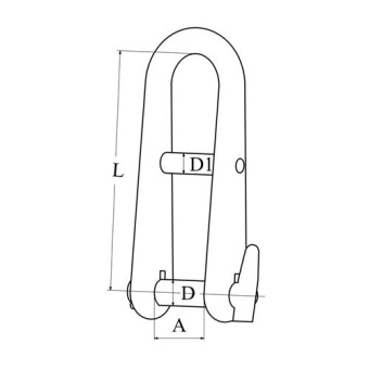 Hollex Key Pin Shackle With Bar 6mm AISI316