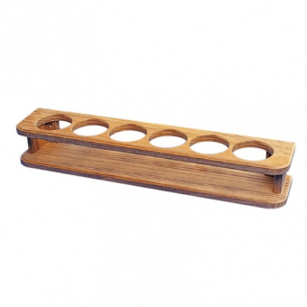 Teak Oblong Liqueur Glass Rack 34x6x6.5 cm Ø4.3 cm