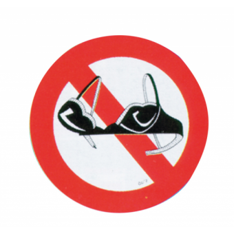 ERREGRAFICA No Bra Allowed On Board Adhesive Sign