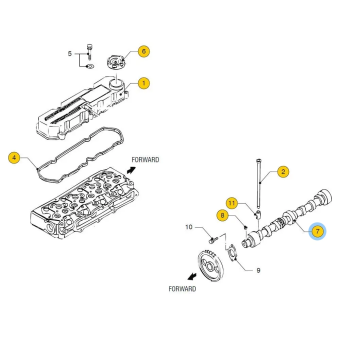 Vetus STM7737 - Cam Shaft M4.15/17/55