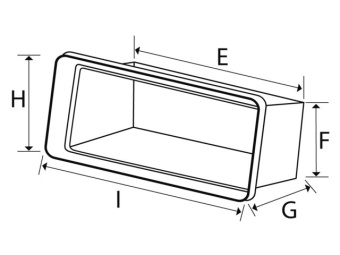 Trem ABS Rectangular Box White RAL9003 243x607mm