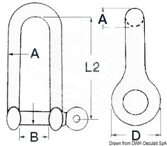 Osculati 08.323.04 - Long Shackle AISI 316 4 mm (10 pcs)