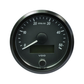 VDO A2C3833000001 - SingleViu Tachometer 5.000 RPM Black 80mm