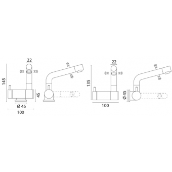 Foresti & Suardi Single-hole Mixer Tap For Collapsible Washbasin