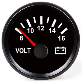 Hollex Voltmeter Black 8-16V