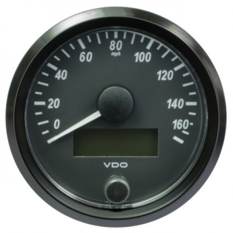 VDO A2C3832930010 - SingleViu Speedometer 160 Mph Black 80mm