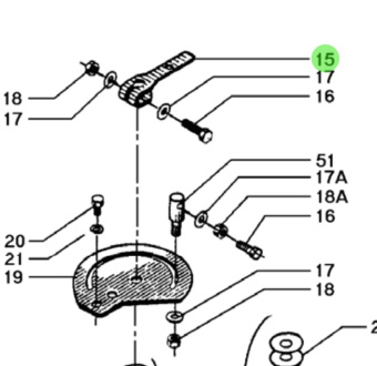 Bukh 000E0403 - Regulating Handle Lever for DV24RME, DV29RME, and DV32 Engines