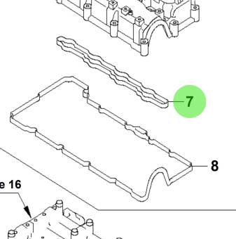 Bukh 22443-2F600 - Rocker Cover Gasket for R210J Engines