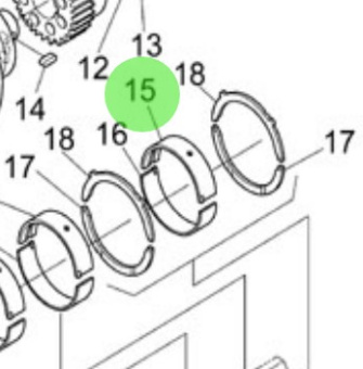 Nanni Diesel 970314836 - Standard Crankshaft Bearing Shell for N4 Series Engines