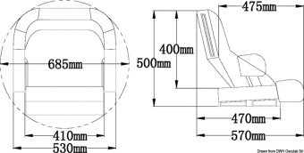 Osculati 48.410.07 - Ergonomic padded seat with H52R Flip UP bolster