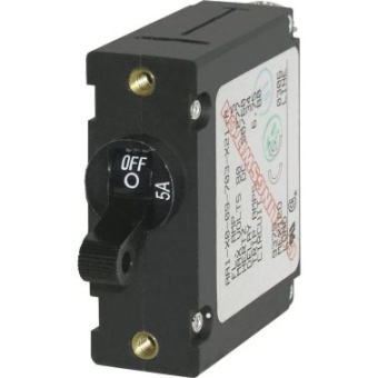 Blue Sea Circuit Breaker A-Serie Toggle Black 5A Single Pole